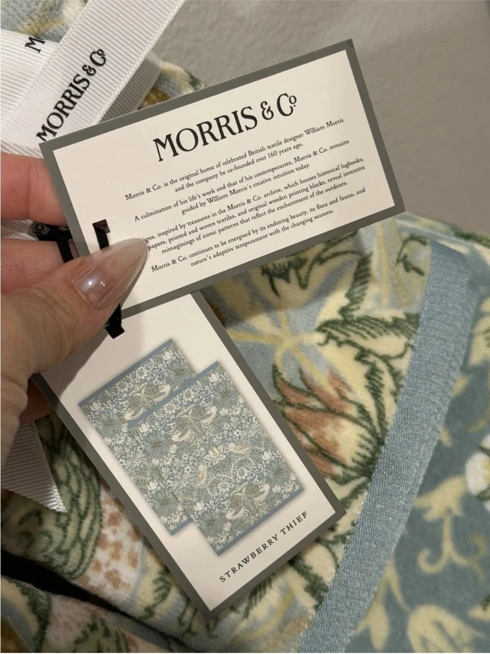 6pc Morris & Co. Velour Towel Set Strawberry Thief 2 Bath, 2 Hand, & 2 Tip - NWT